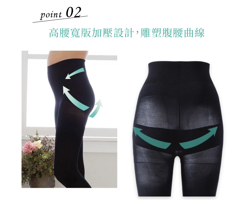 point2:高腰寬版加壓設計，雕塑腹腰曲線